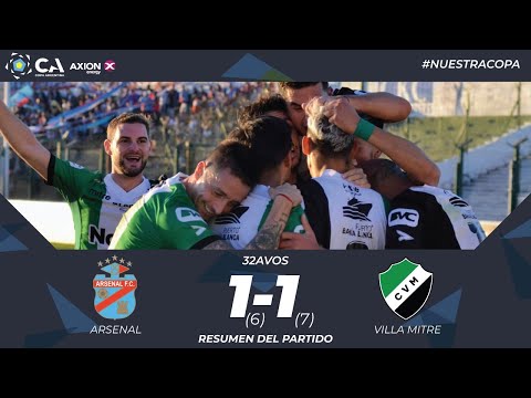 32avos: Arsenal 1 (6) - Villa Mitre 1 (7)