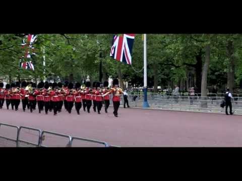 Guards march down The Mall - The Major General's Review 2013