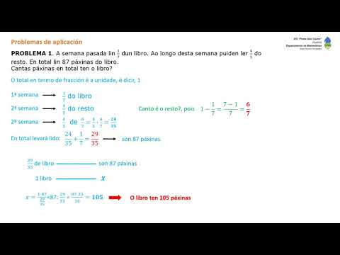 Vídeo: Problemas de aplicacións de fraccións