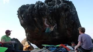 Video thumbnail of Last Day in Paradise, 7c. Rocklands