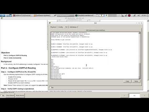 8.3.3.5 Packet Tracer - Configuring Basic OSPFv3 in a Single Area.pka