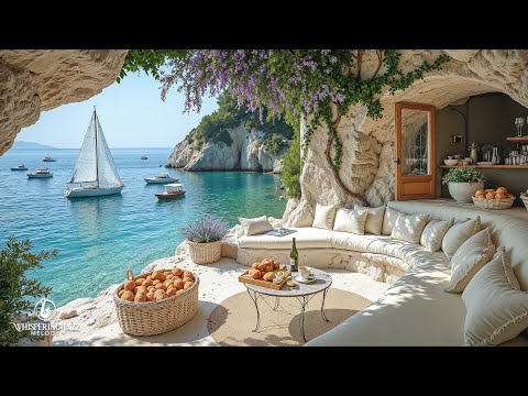 Relaxing Cafe Jazz | Positive Cafe Jazz With Pristine Sounds Of The Sea For Relaxing, Relieve Str...