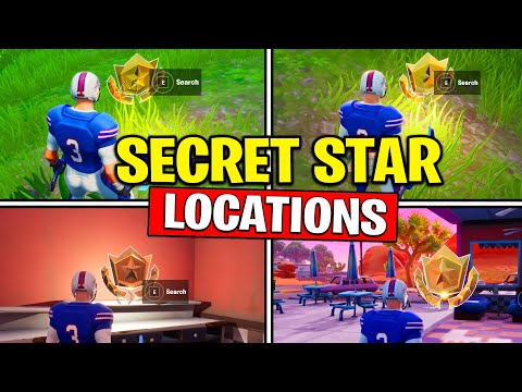 ALL SECRET BATTLE STARS Season 10 - Fortnite Week 1 to Week 5 Secret Battle Star Location (SEASON X)