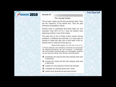 Inglês Enem 2010 (PPL): compreensão de textos (dentição).