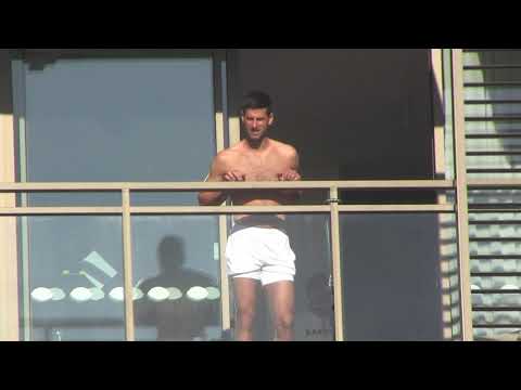 Novak Djokovic has an intense workout at hotel gym in preparations for Australian open in Adelaide