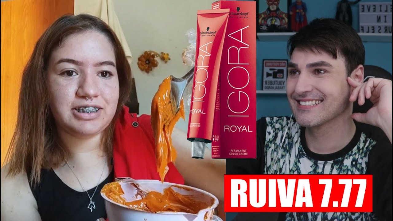 FICANDO RUIVA EM CASA SEM DESCOLORIR O CABELO COM A COLORAÇÃO 7.77 DA IGORA | DA CERTO?