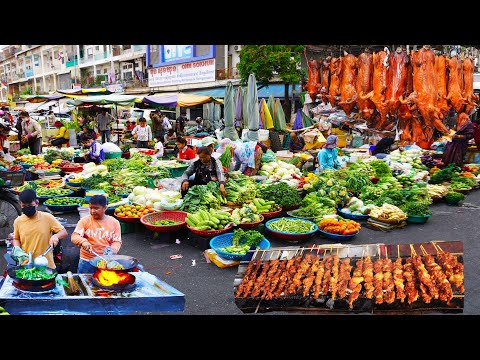 , title : 'Most popular place to buy food in the evening around Orussey market, Phnom Penh street food'