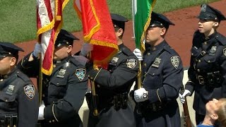 PHI@NYM: Mets honor two fallen NYPD officers
