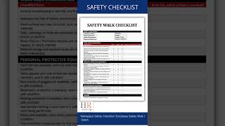Workplace Safety Walk Checklist Template for Employee Inspections | HR Templates | OSHA Compliance