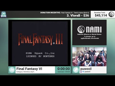 Final Fantasy VI (Glitchless) by puwexil and Essentia (RPG Limit Break 2016 Part 35)