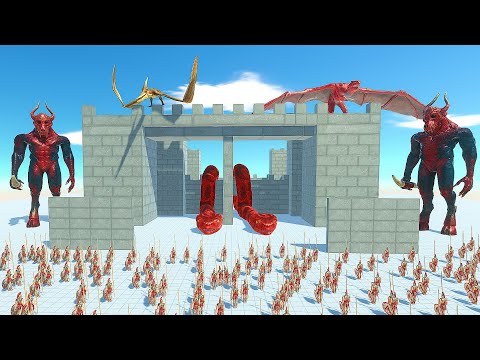 INSANE CASTLE BATTLE with destructible Castle - animal revolt battle simulator castle - strategymoon