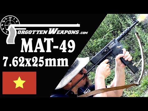 越南 MAT-49 型 7.62 毫米託卡列夫步槍在靶場射擊 (Vietnamese MAT-49 in 7.62mm Tokarev at the Range)