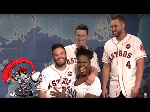'snl' weekend update: trump boys return, michael che slams racist airlines & houston astros win ove