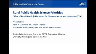 CDC’s Rural Public Health Science Priorities