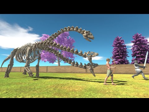 ARBS Escape from 3-headed skeleton sauropod - Escape from Monster - Animal Revolt Battle Simulator