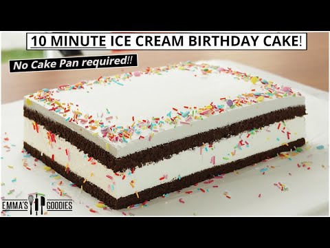 10 Minute ICE CREAM BIRTHDAY CAKE! Soft Chocolate Cake w/ Softy Ice Cream🍦🍰 Ice Cream Cake Recipe
