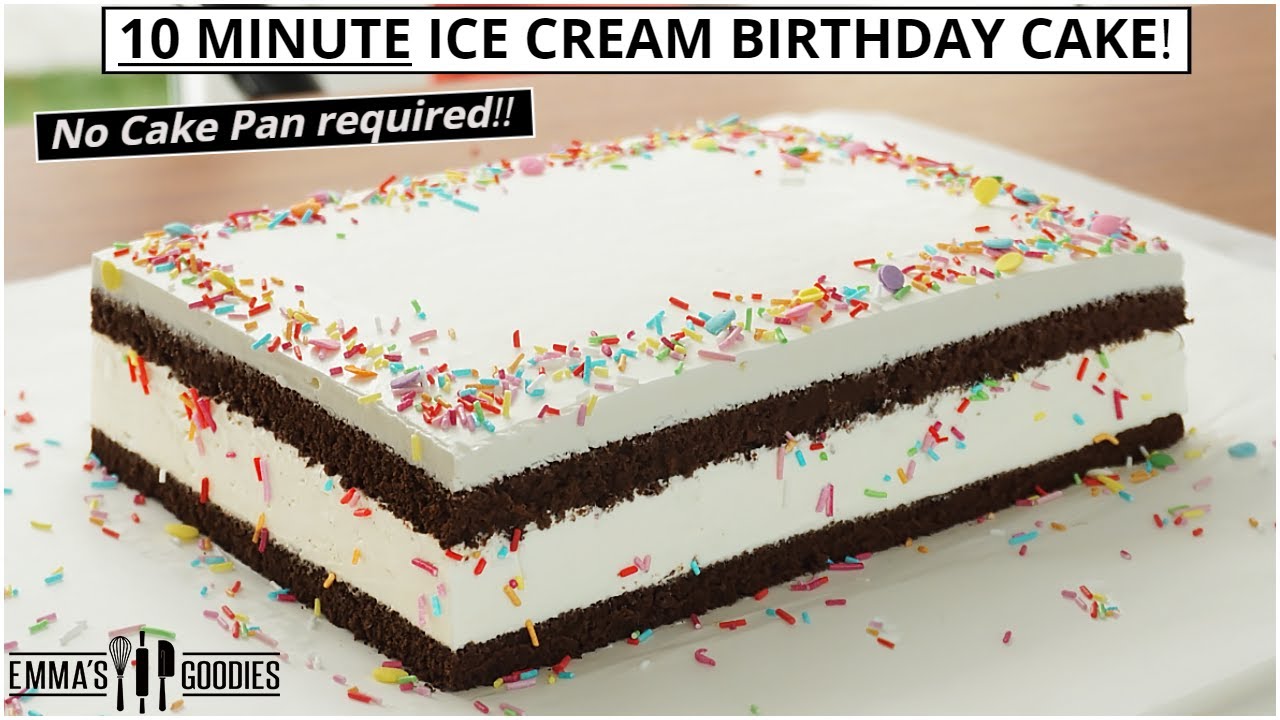 10 Minute Ice Cream Birthday cake! Soft Chocolate Cake - Softy Ice Cream EASY!