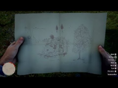 Sketched Map Treasure Red Dead Redemption 2