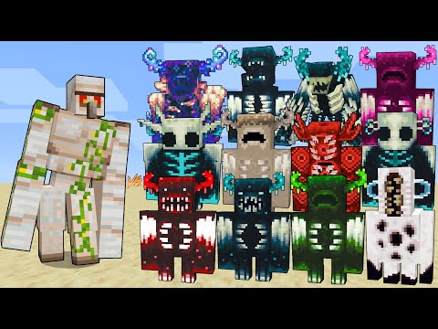 OP Iron Golem Vs ALL Wardens PLUS+ / Minecraft Mob Battle