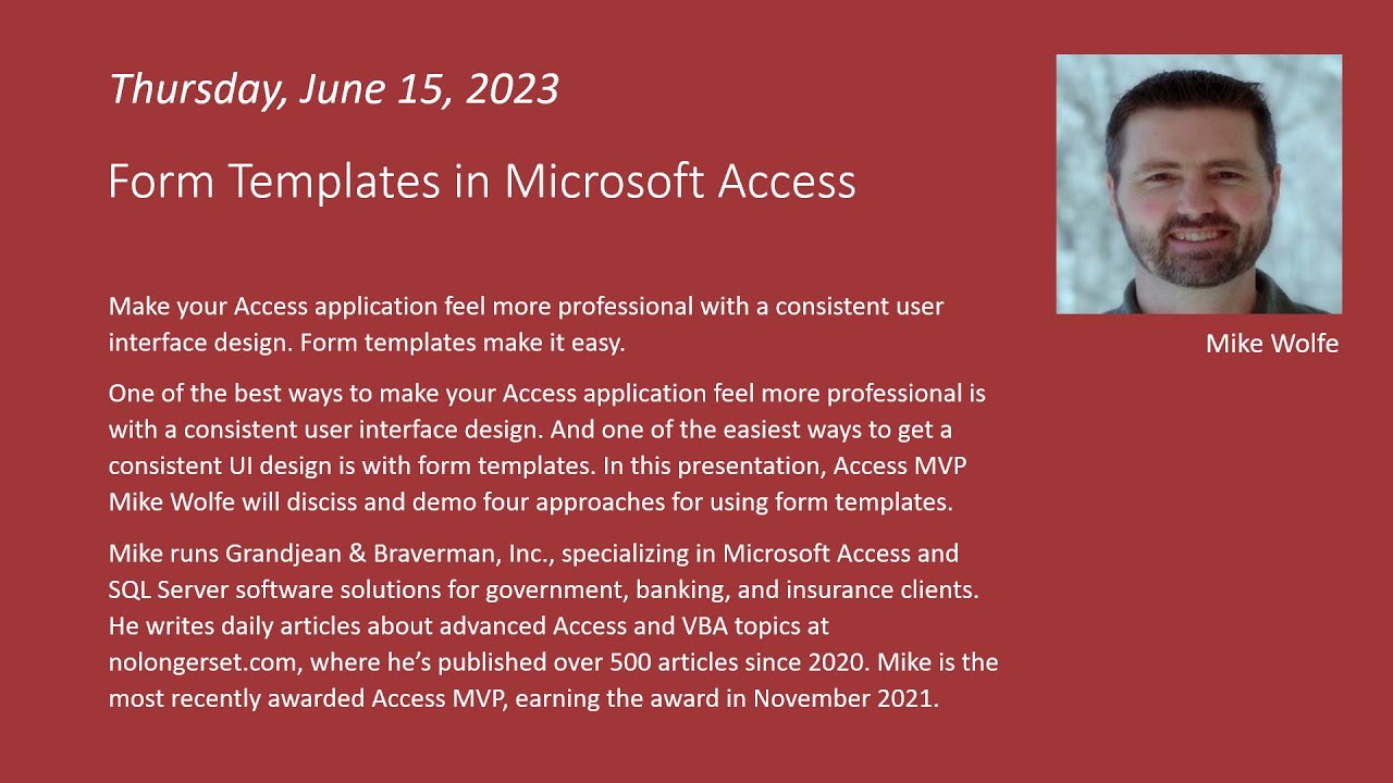 Form Templates in Microsoft Access