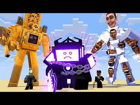 Toilet BOSS vs Golden TITAN CLOCKMAN & Titan TV MAN and stupid jokes - Minecraft Animation