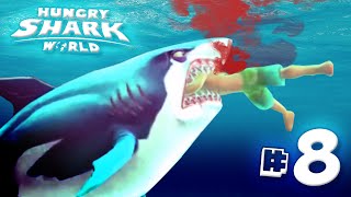GREAT WHITE SHARK EATS YOU ALL!! - Hungry Shark World | Ep8 HD