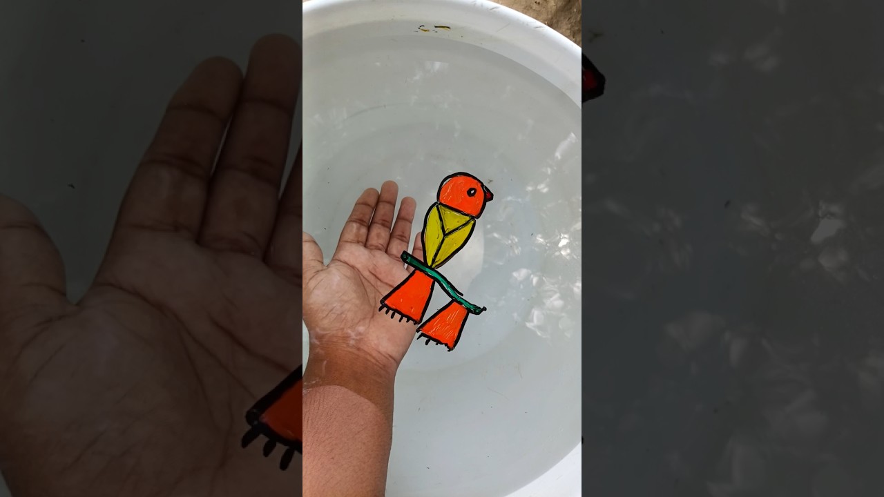 amezing bird 🐦 drawing on hand #art#drawing#shorts