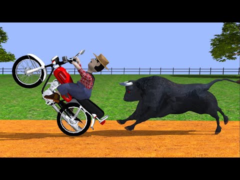 JUCA PAÇOCA, a MOTO, e o TOURO JORJÃO, ANIMAÇÃO 3D