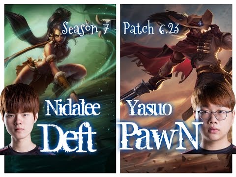 Deft vs Pawn - 1vs1 - NIDALEE vs YASUO - Patch 6.23 KR