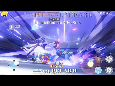 SHE'S STRONGER!!! Azure Empyrea Solo Universal Mirage Illuminated Land F6 [Honkai Impact 3rd]