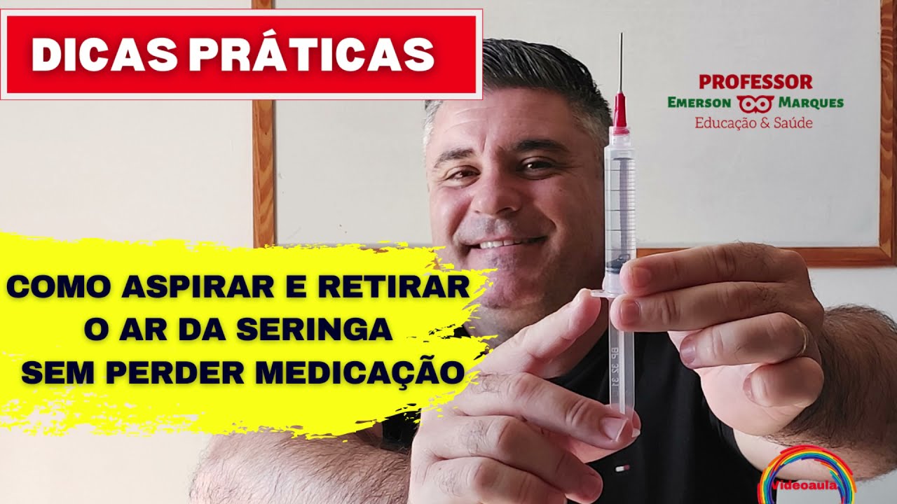 Como aspirar a medicação da ampola e retirar o ar da seringa