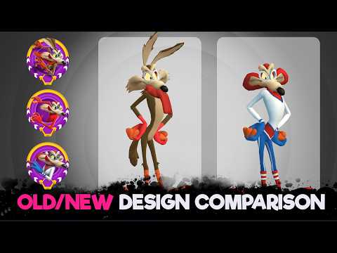 OLD-NEW DESIGN Comparison - Speedskater Coyote I Looney Tunes World of Mayhem