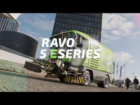 The RAVO 5 eSeries street sweeper: 100% Performance, 100% Electric, 0% Emission