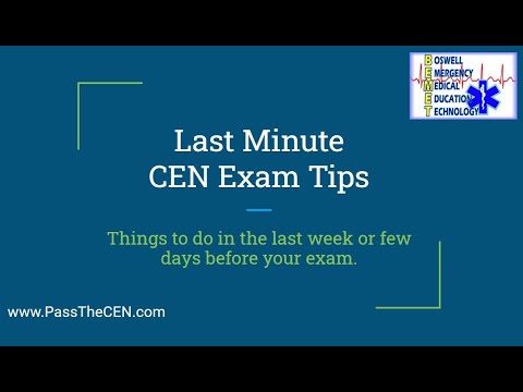 CEN Video Short   Last Minute Things Before Your Exam