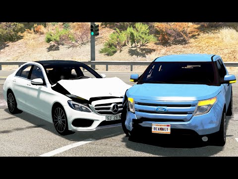 BeamNG.Drive - Realistic Crossroad Car Crashes 65
