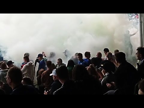 Kibice Warty Poznań dymią na meczu z Lechem Poznań | 14.05.2022