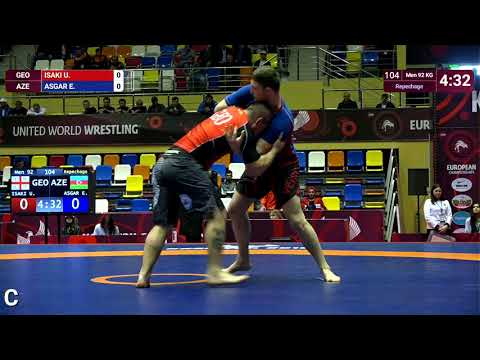 Repechage Men - 92 kg: U. ISAKI (GEO) v. E. ASGAR (AZE)