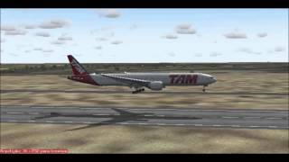 preview picture of video '[FS2004] Pouso em Cuiabá com Boeing 777-300ER da TAM'
