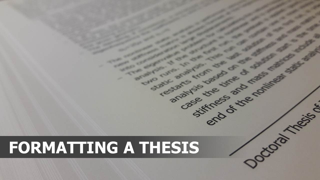 FORMATTING A THESIS PREVIEW