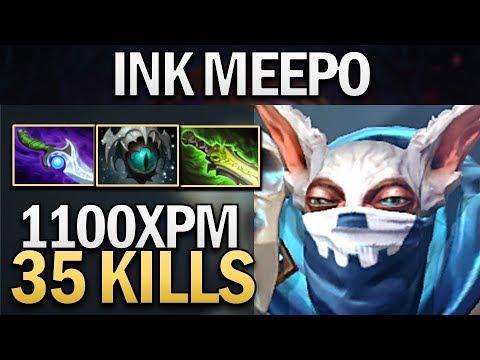 INK MEEPO WITH 35 KILLS & 1100 XPM - DOTA 2 GAMEPLAY