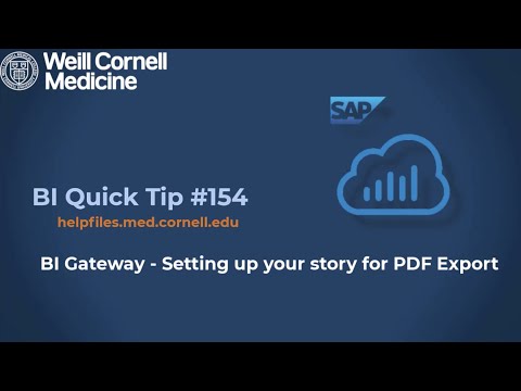BI Quick Tip #154: How to set up your Story for PDF export in the BI Gateway