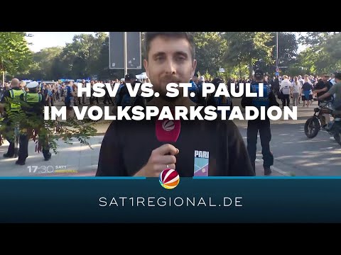 Stadtderby HSV - St. Pauli: Massenhaft Polizei am Volksparkstadion