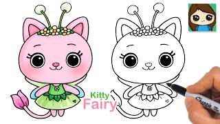 How to Draw Kitty Fairy | Gabby's Dollhouse