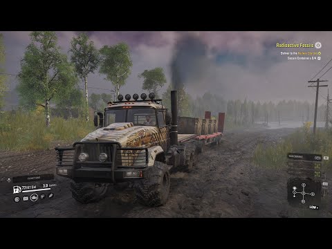 Radioactive Fossils mission in One Trip! SnowRunner PS4 (Tayga 6436)