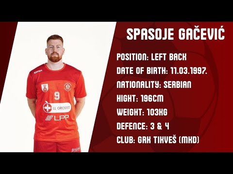 Spasoje Gacevic -Highlights- Left Back. GRK Tikves 2024,2025 -handball player