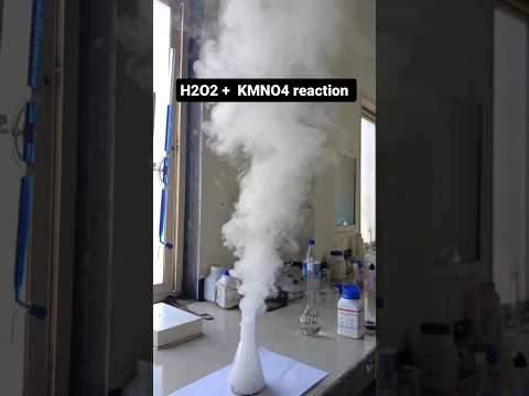 potassium permanganate and hydrogen peroxide reaction #chemistry #practical #challenge