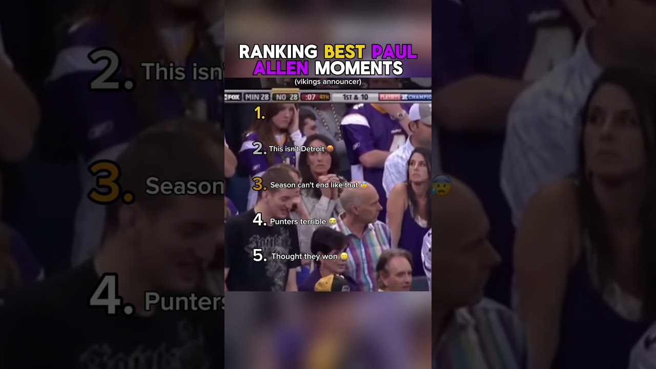 Ranking Best Paul Allen Announcer Moments (vikings announcer) #shorts #funny #ranking