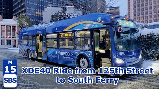 NYCT M15 SBS Bus Ride: 2021 New Flyer XDE40 9579 from 125th Street to South Ferry