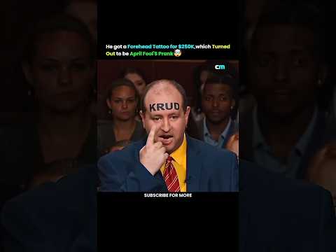 He got a forehead tattoo for $ 250k which turned out to be April Fool's prank! ##shorts
