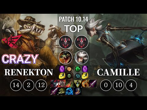 RW Crazy Renekton vs Camille Top - KR Patch 10.14